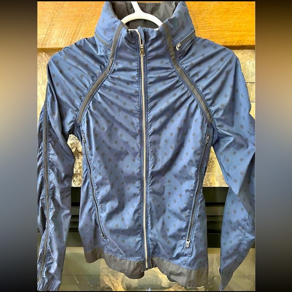 Lululemon Gather And Sprint Jacket - Ghost Dot Deep Navy Black / Black - Picture 10 of 10